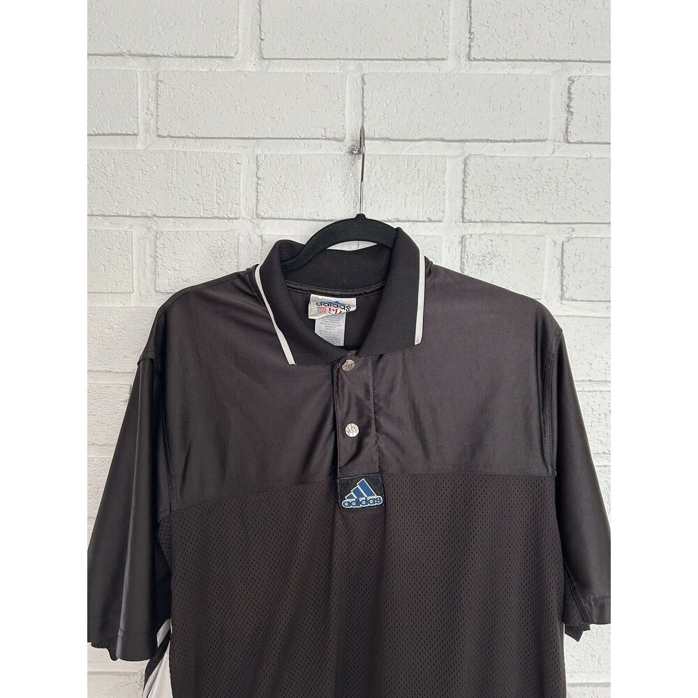 Vintage Adidas Basketball Shooting Shirt Mens Medium Side Snap Satin Mesh
